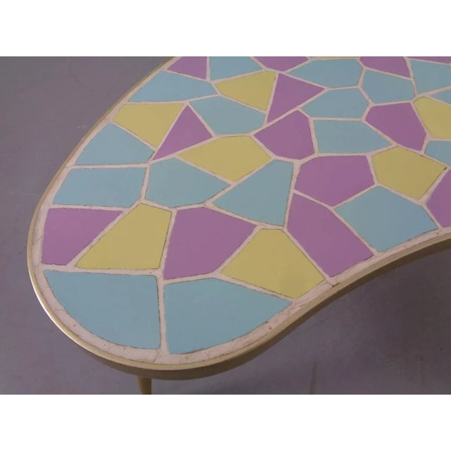 German Ceramic Metal & Mosaic Kidney Side Table, 1950s For Sale - Image 10 of 18