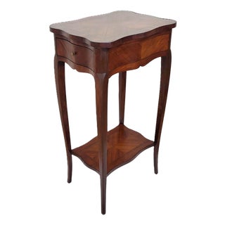 Antique French Louis XV Satinwood Inlaid Two Tier Side Table Stand For Sale