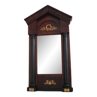 Period Antique 19th Century French Empire Cherry Pier Mirror For Sale