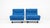Pair of lounge chairs produced in 1970’s, Italy. Fibreglass frame with blue Alcantara upholstery cushions.Condition Fair,...