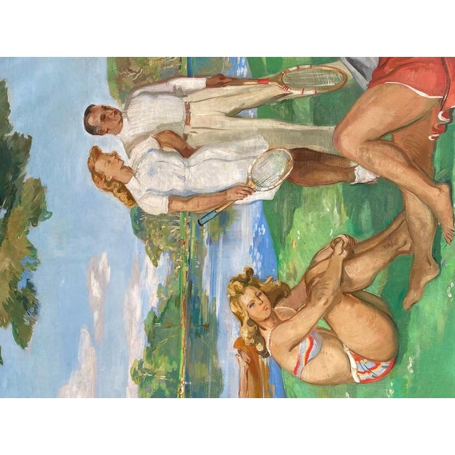 Paul Girol, Landscape, 1955, Large Oil on Canvas For Sale - Image 6 of 10