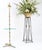 Silver Faux Bamboo Pattern Tripod Base Floor Lamp Round Glass Side Table For Sale - Image 8 of 12