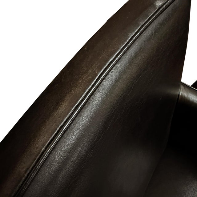 Pair of Bart Van Beckhoven Leather-Clad Dining Chairs For Sale - Image 9 of 12