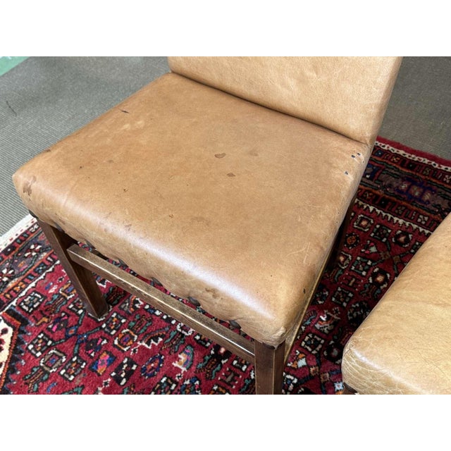 English Chairs in Beech and Imitation Leather, 1980s, Set of 4 For Sale - Image 9 of 13