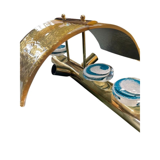 Metal Murano Glass Sconces attributed to Archimede Seguso, 1980, Set of 2 For Sale - Image 7 of 13