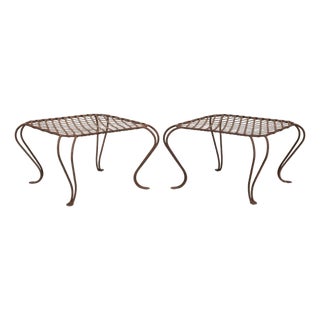 Pair of Rose Tarlow Twig Iron Garden Lattice Side Tables For Sale
