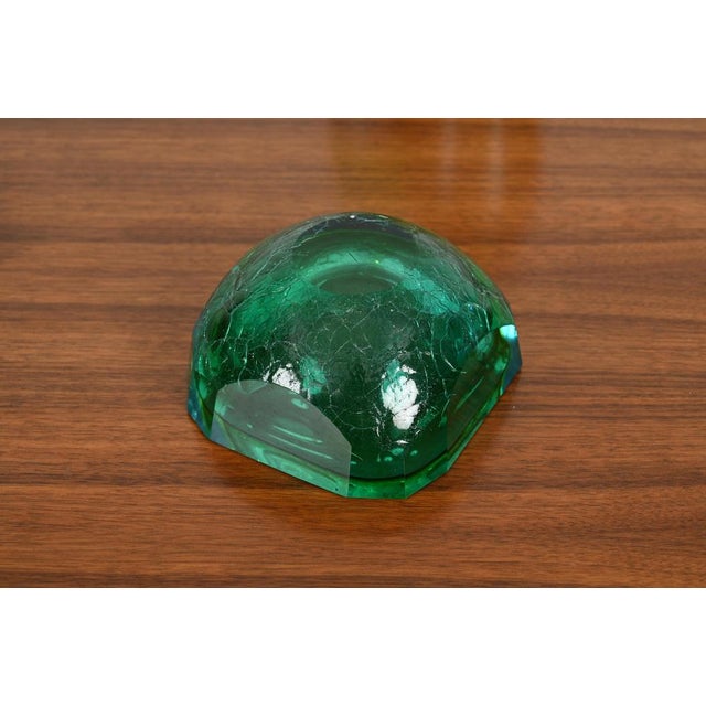 Murano Bowl in Aquamarine Frosted Sommerso Glass, 1960s For Sale - Image 9 of 16