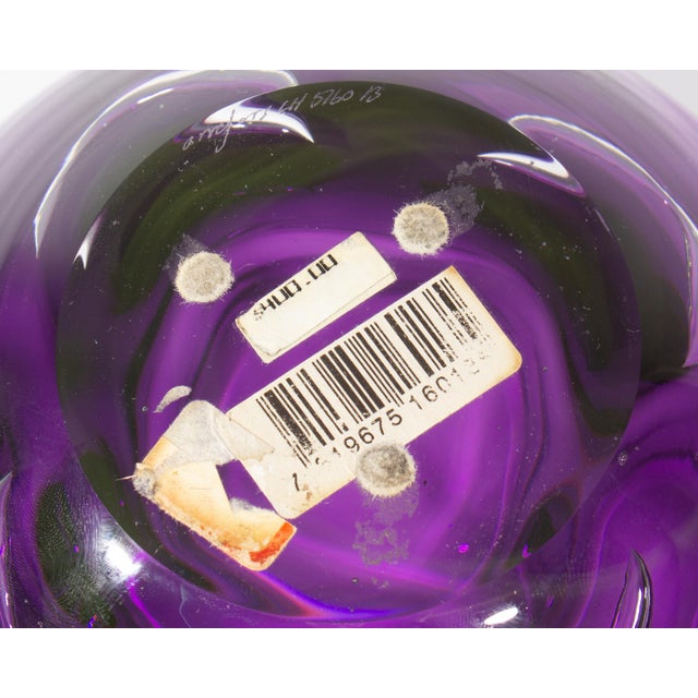 Purple Purple Glass Bowl by Lars Hellsten Orrefors For Sale - Image 8 of 8