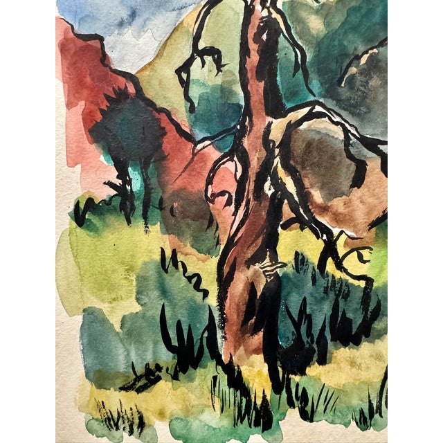 Original watercolor on paper by Henry Emil Salloch, also known as Heinz Emil Salloch, the German-born American artist and...