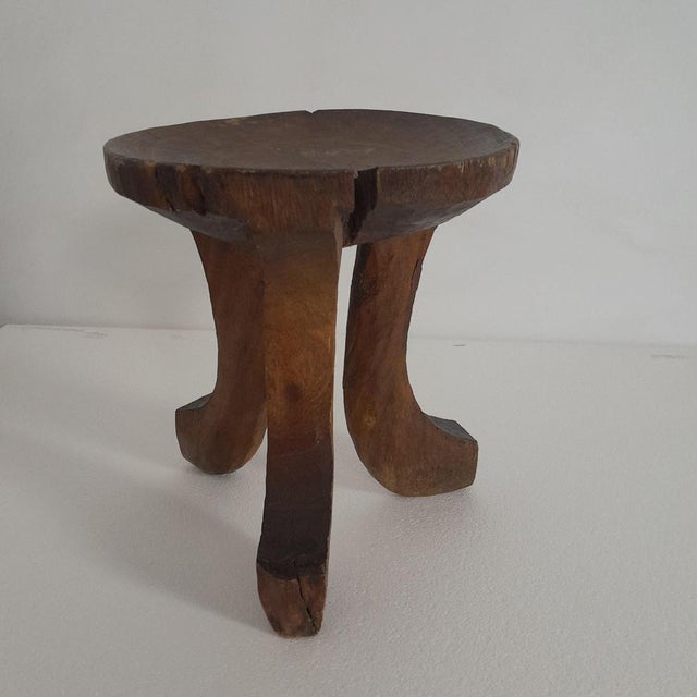 Mid-Century Rustico African Stools, Set of 3 For Sale - Image 3 of 18
