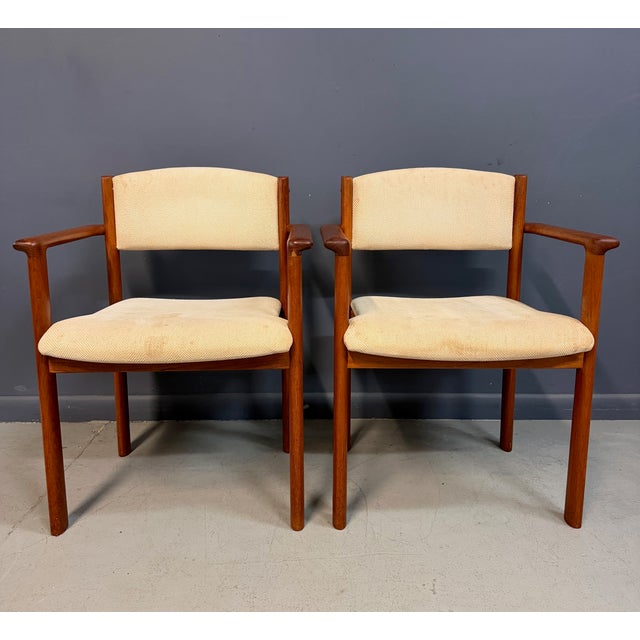 Set of Six Scandinavian Modern Teak Stacking Armchairs, Denmark or Norway, 1970s For Sale - Image 9 of 13