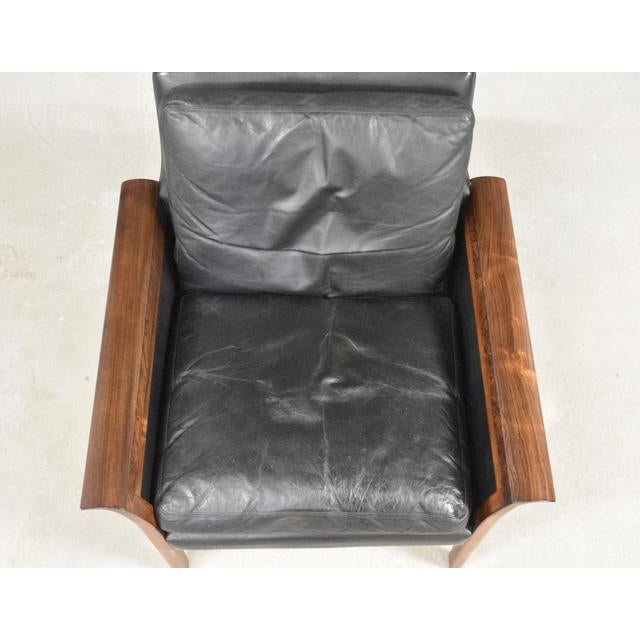 1960s Knut Saeter Black and Rosewood Lounge Chair For Sale In Boston - Image 6 of 10