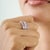 Blush Horizon 3.16 Ct Pink Sapphire & Diamond Band Ring for Christmas Gift, Size 6.5 For Sale - Image 6 of 13