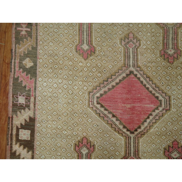 Gustavian (Swedish) Tribal Vintage Turkish Gallery Pink Accent Rug For Sale - Image 3 of 6