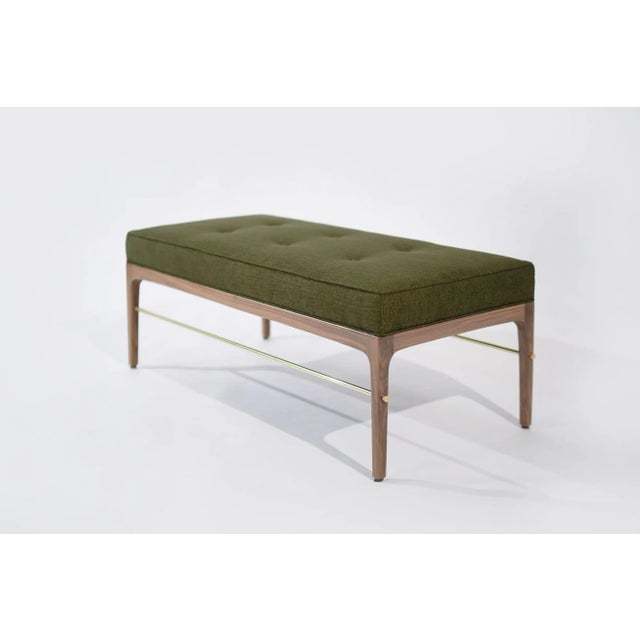 Wood Linear Bench in Natural Walnut Series 48 by Stamford Modern For Sale - Image 7 of 12