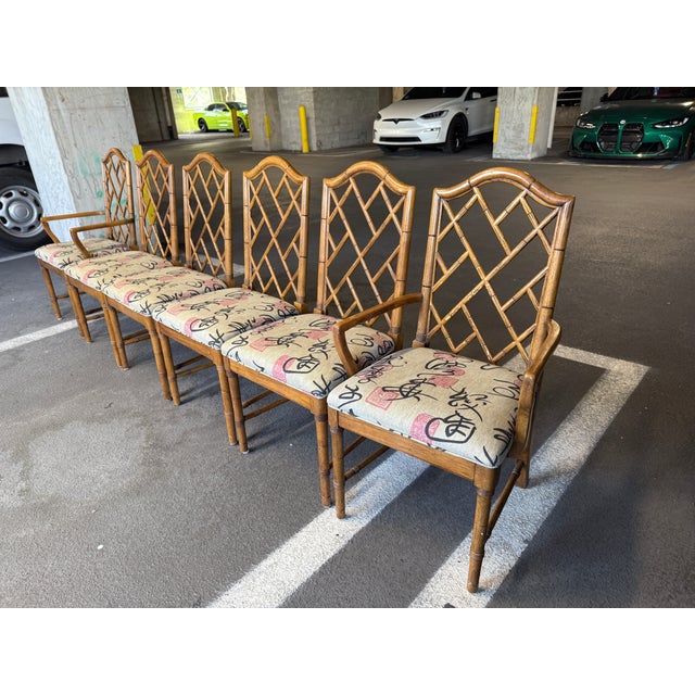 1970s Vintage Six Chinese Chippendale Dining Chairs - A Set For Sale - Image 4 of 12