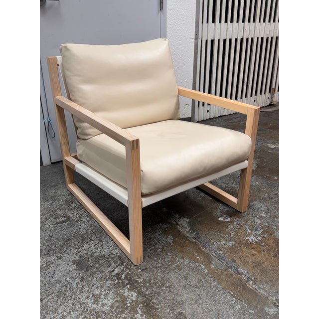 Contemporary Eq3 Chiara Lounge Leather Chair For Sale - Image 3 of 12