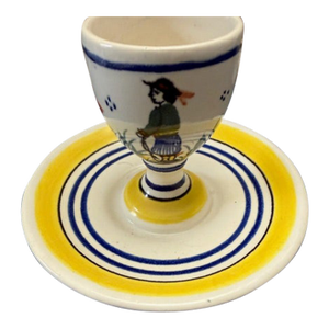 1980s Henriot Quimper Faience Egg Cup