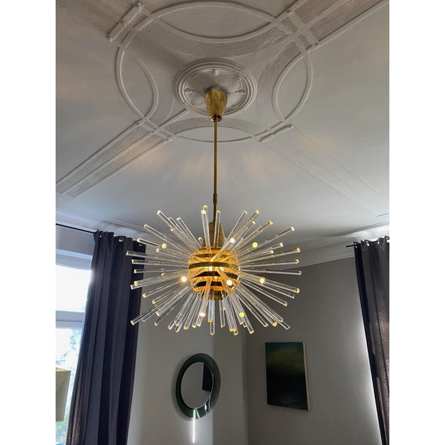 Chandelier by Bakalowits & Söhne, Mod. Miracle, Austria, Vienna circa 1970, brass, cristal glass Condition: very good...