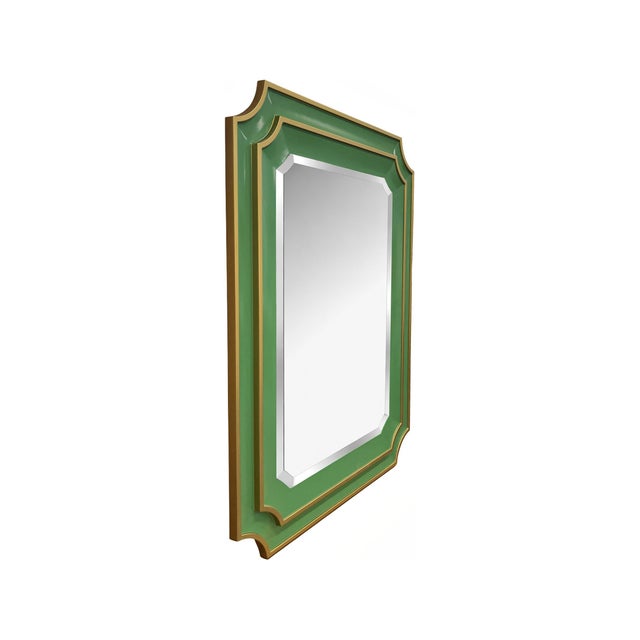 Green Ethan Scalloped Mirror Green For Sale - Image 8 of 11