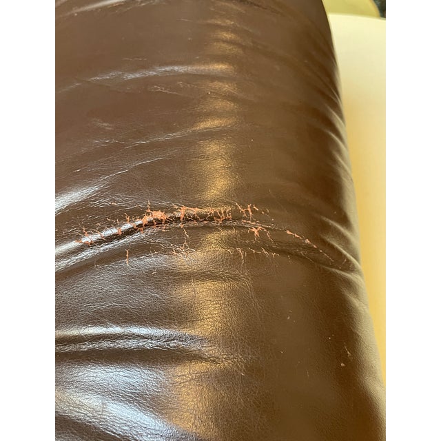 Vintage Herman Miller Eames Ottoman - Brown Leather For Sale - Image 13 of 13