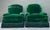 Late 20th Century Vintage Emerald Velvet Lounge Chairs - A Pair For Sale - Image 5 of 12