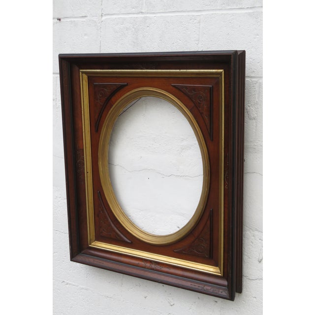Eastlake Late 1800s Walnut Picture Mirror Frame 5600 For Sale - Image 16 of 16
