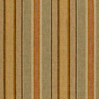Schumacher Edgemere Stripe Fabric in Mist For Sale