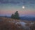 Winter Moon by Devin Michael Roberts | Oil on panel Landscape with a moonlit sky and mountains. For Sale - Image 4 of 5