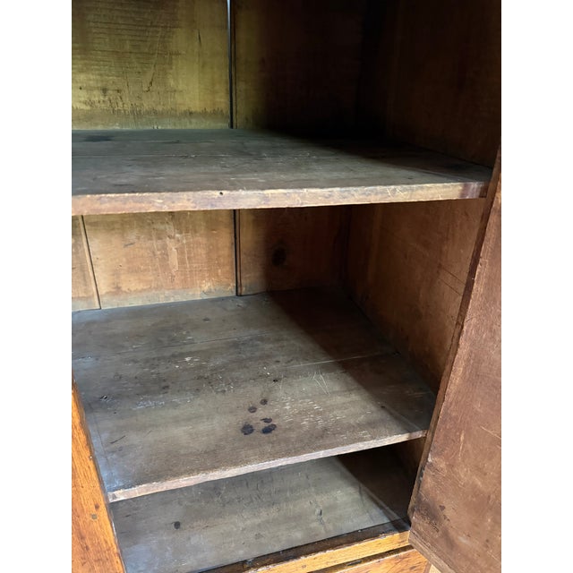 Tan Antique 19th Century American Butternut Linen Cupboard or Blanket Press For Sale - Image 8 of 17