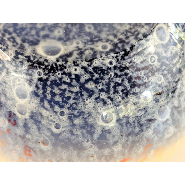 Glass Benny Motzfeldt Art Glass Bubble Vase Norway Mid Century Modern For Sale - Image 7 of 10