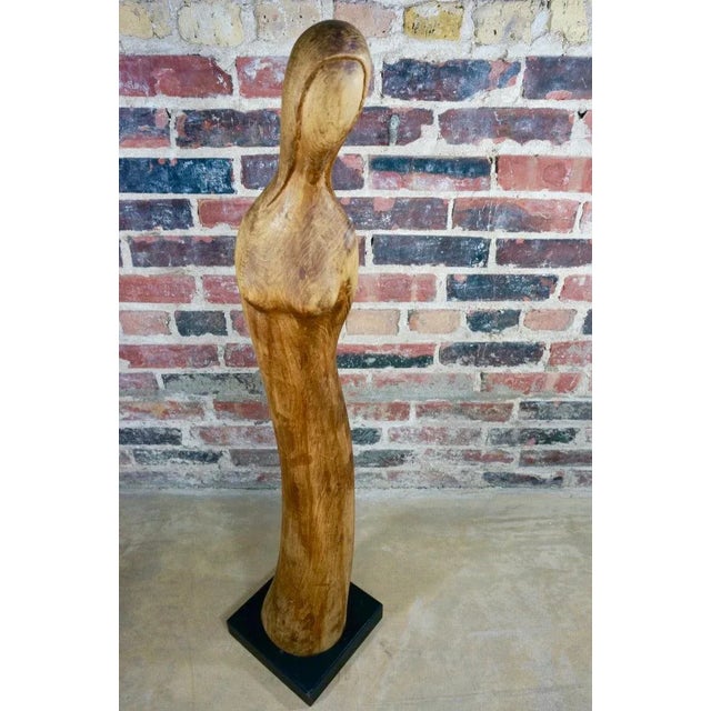 Elegant Mid-Century Female Form Walnut Sculpture on Black Base by Endre Vitez For Sale - Image 4 of 11