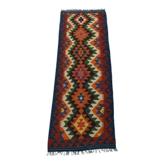 Vintage Afghan Hazara Tribal Handmade Kilim Rug - 6'7 X 2'5 For Sale