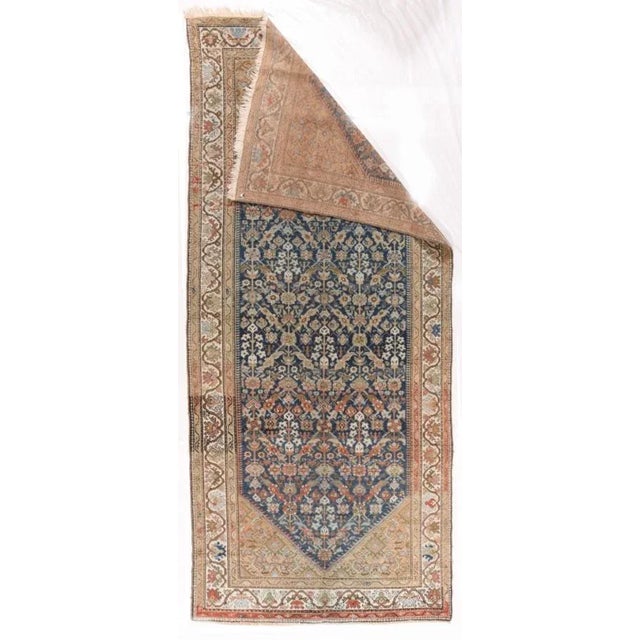 Antique Hand Made Malayer Persian Rug 5' 3" x 12' Wool Navy Persian 1920