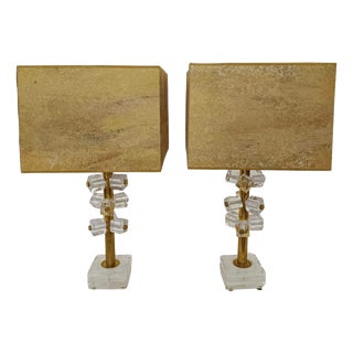 Murano Glass Cube Lamps, 1970s, Set of 2 For Sale