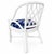 Vintage Lacquered Diamond Rattan Arm Chairs in Thibaut Goa Fabric For Sale In West Palm - Image 6 of 9