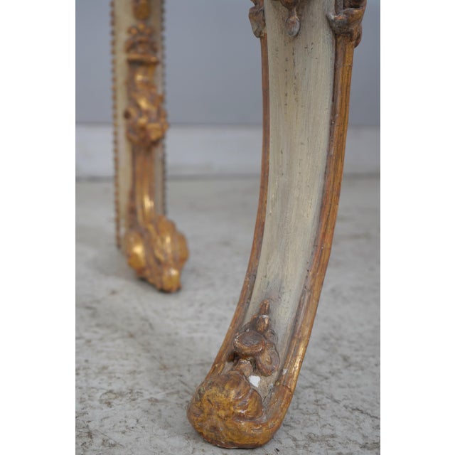 Antique Italian Rococo Marble Top Console Table For Sale - Image 13 of 15