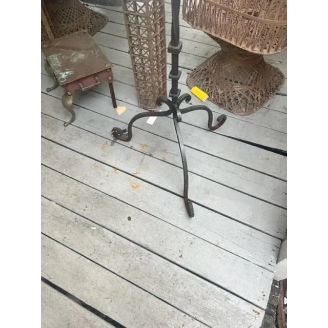 1960s 1960s French Iron 6 Brass Tall Candle Holder For Sale - Image 5 of 5