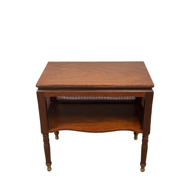 Baker Furniture Company Late 20th Century Baker Furniture Milling Road Mahogany Cane Console Side Table For Sale - Image 4 of 9