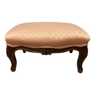 1930s Vintage French Carved Footstool For Sale