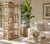 Ecru Vintage Mid-Century Palm Beach Regency Bamboo and Rattan Etagere For Sale - Image 8 of 12