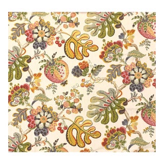 Pindler & Pindler "Floradora" Summer Jacobean Basketweave Cotton Fabric- 4 Yards For Sale