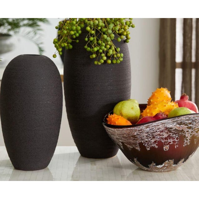 Contemporary Glass Vase in Rich Amber and Brown Hues For Sale - Image 3 of 3