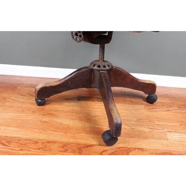 1930s Vintage Milwaukee Chair Company Mahogany Swivel ...
