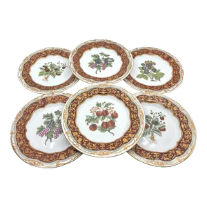 Decorative Asian Fruit Wall Plates- a Set of 6