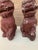 Antique Chinoiserie Cast Stone Foo Dogs With Timeworn Painted Finish, Pair For Sale In South Bend - Image 6 of 9