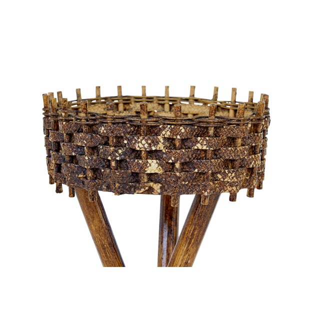 Mid-Century Woven Plant Stands, 1950, Set of 2 For Sale - Image 4 of 7