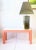 A beautiful, rare, and chic '70s modern brass, chrome, and Lucite table lamp, circa 1970s. In the style of designer...