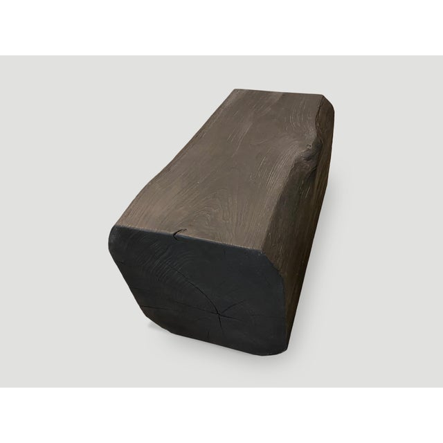 Andrianna Shamaris Charred Teak Wood Log Bench or Coffee Table For Sale In New York - Image 6 of 6