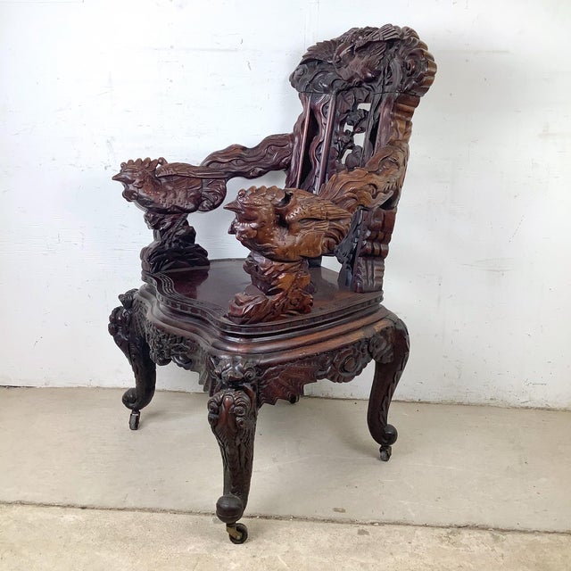 Chinese export carved furniture of this ambition and quality represents one of the most distinctive intersections of...
